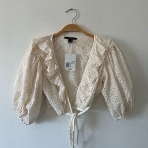 NWT ruffled eyelet blouse